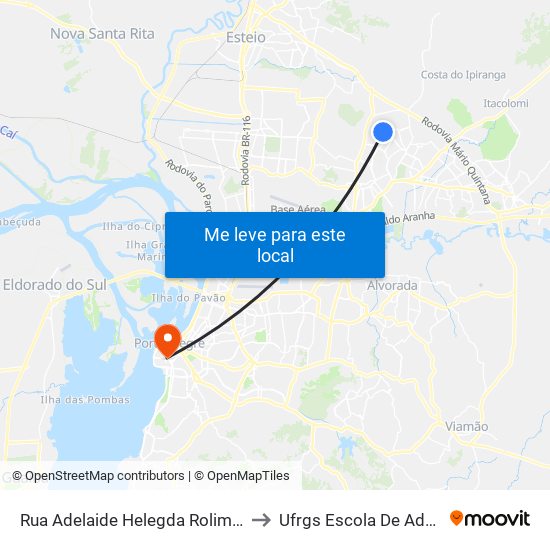 Rua Adelaide Helegda Rolim De Moura, 412 to Ufrgs Escola De Administração map
