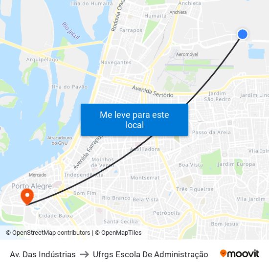 Av. Das Indústrias to Ufrgs Escola De Administração map