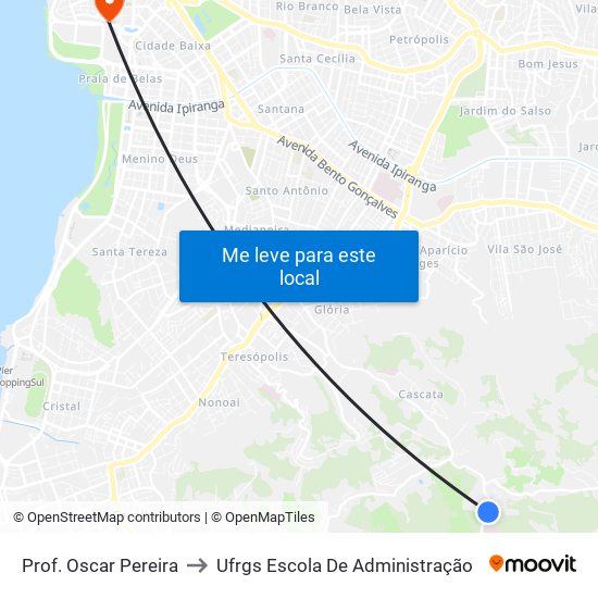 Prof. Oscar Pereira to Ufrgs Escola De Administração map