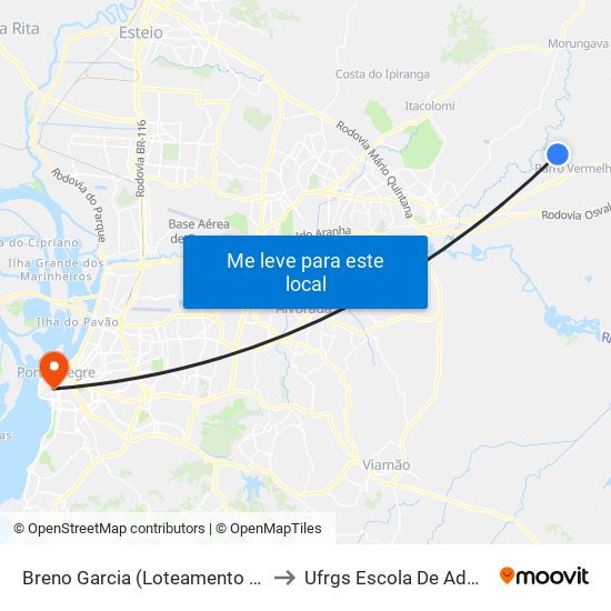 Breno Garcia (Loteamento Breno Garcia) to Ufrgs Escola De Administração map