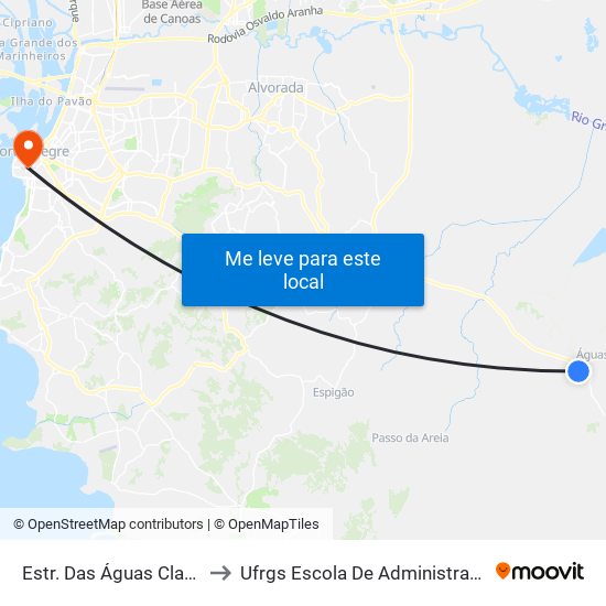 Estr. Das Águas Claras to Ufrgs Escola De Administração map