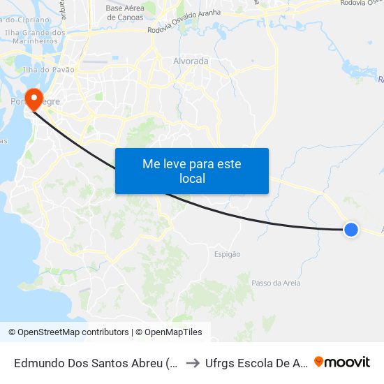 Edmundo Dos Santos Abreu (Estr. Das Laranjeiras) to Ufrgs Escola De Administração map