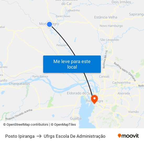 Posto Ipiranga to Ufrgs Escola De Administração map