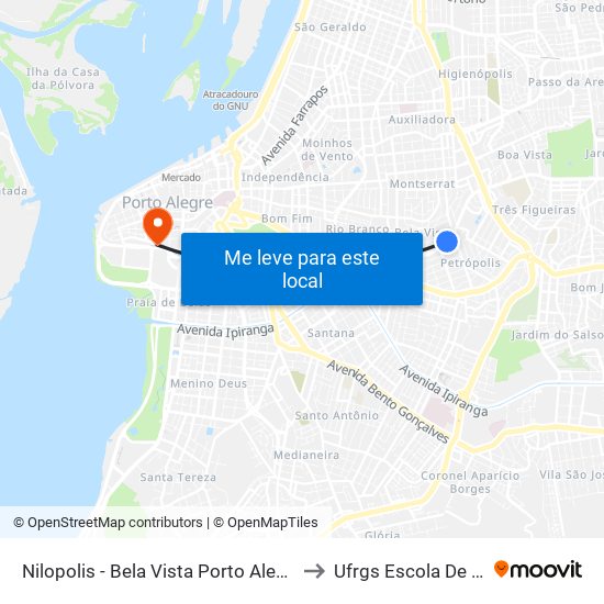 Nilopolis - Bela Vista Porto Alegre - Rs 90450-190 Brasil to Ufrgs Escola De Administração map