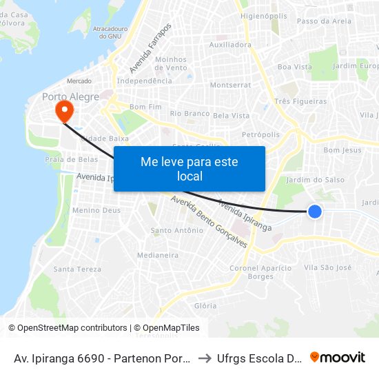 Av. Ipiranga 6690 - Partenon Porto Alegre - Rs 90610-000 Brasil to Ufrgs Escola De Administração map