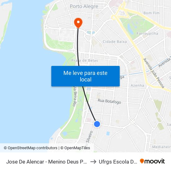 Jose De Alencar - Menino Deus Porto Alegre - Rs 90680-170 Brasil to Ufrgs Escola De Administração map