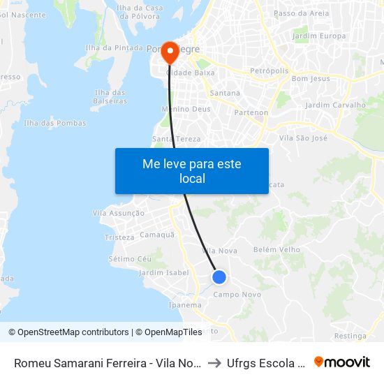 Romeu Samarani Ferreira - Vila Nova Porto Alegre - Rs 91750-740 Brasil to Ufrgs Escola De Administração map