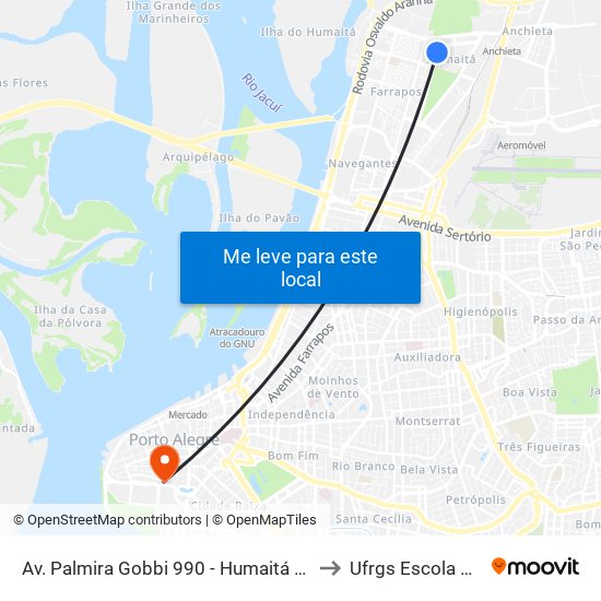 Av. Palmira Gobbi 990 - Humaitá Porto Alegre - Rs 90250-210 Brasil to Ufrgs Escola De Administração map