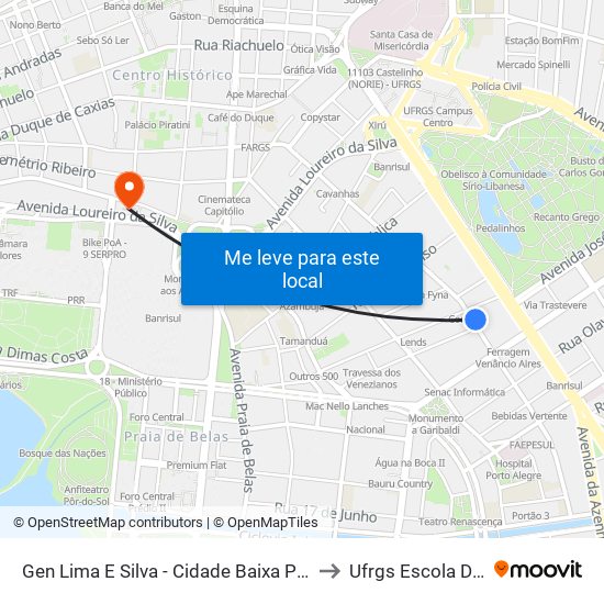 Gen Lima E Silva - Cidade Baixa Porto Alegre - Rs 90050-340 Brasil to Ufrgs Escola De Administração map