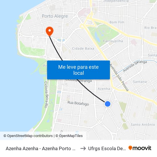Azenha Azenha - Azenha Porto Alegre - Rs 90880-500 Brasil to Ufrgs Escola De Administração map
