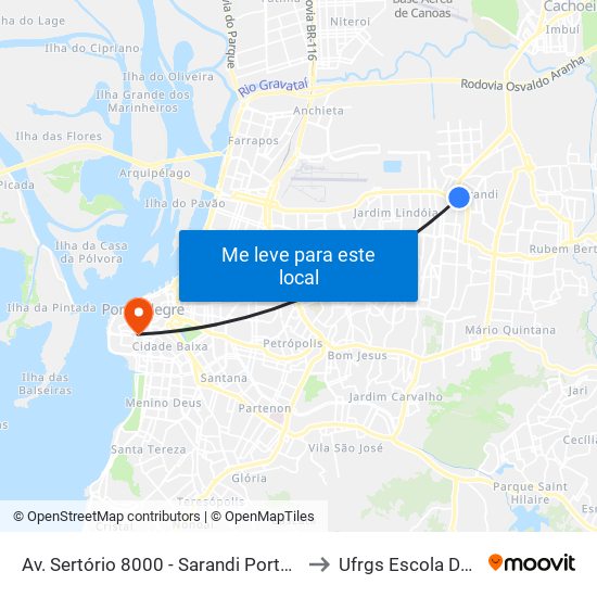 Av. Sertório 8000 - Sarandi Porto Alegre - Rs 91130-720 Brasil to Ufrgs Escola De Administração map