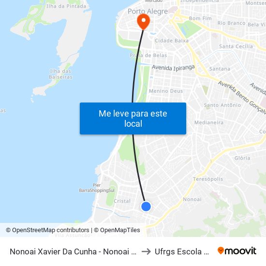 Nonoai Xavier Da Cunha - Nonoai Porto Alegre - Rs 90820-190 Brasil to Ufrgs Escola De Administração map