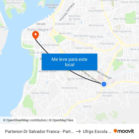 Partenon Dr Salvador Franca - Partenon Porto Alegre - Rs 91510-000 Brasil to Ufrgs Escola De Administração map