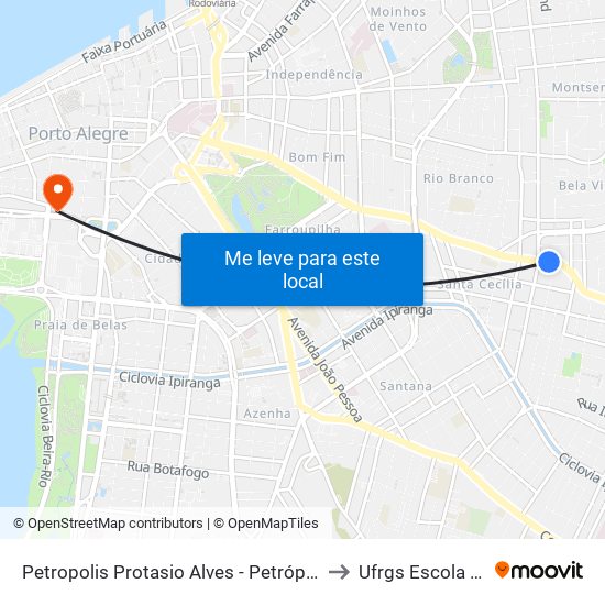Petropolis Protasio Alves - Petrópolis Porto Alegre - Rs 90410-004 Brasil to Ufrgs Escola De Administração map