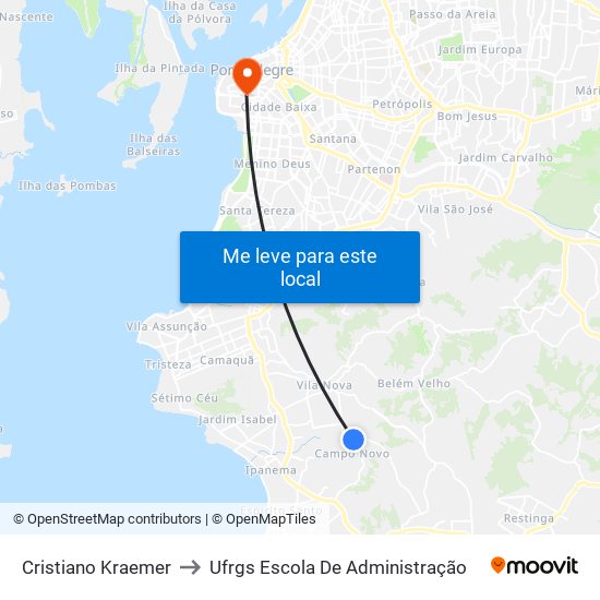 Cristiano Kraemer to Ufrgs Escola De Administração map