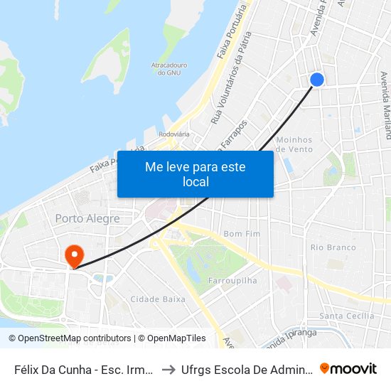 Félix Da Cunha - Esc. Irmão Pedro to Ufrgs Escola De Administração map