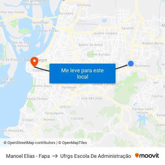 Manoel Elias - Fapa to Ufrgs Escola De Administração map