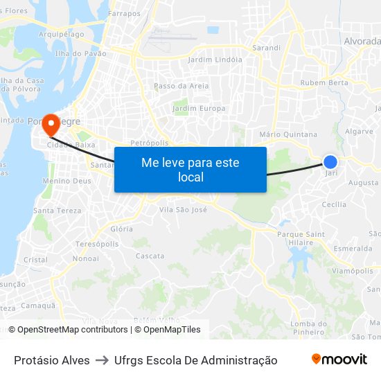 Protásio Alves to Ufrgs Escola De Administração map