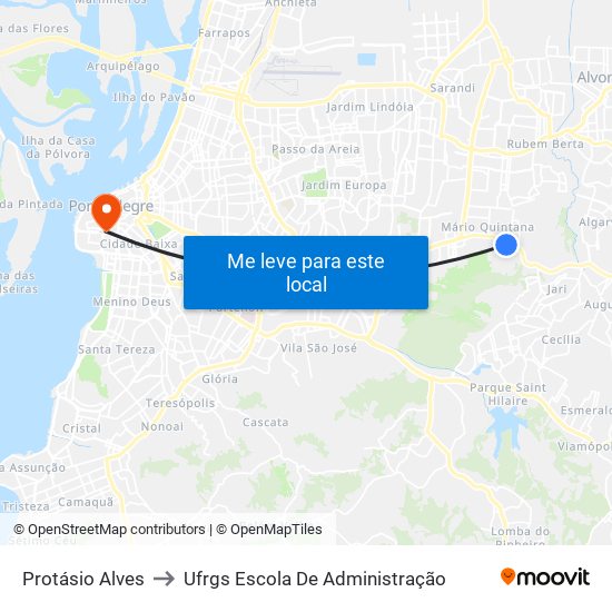 Protásio Alves to Ufrgs Escola De Administração map