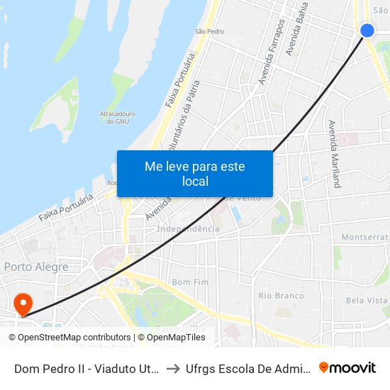 Dom Pedro II - Viaduto Utzig [Norte] to Ufrgs Escola De Administração map