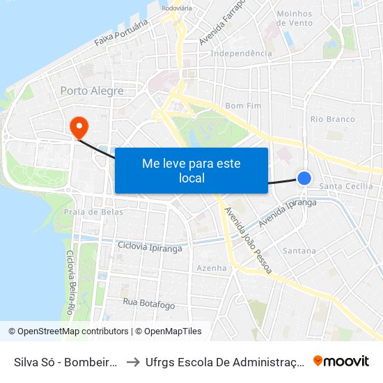 Silva Só - Bombeiros to Ufrgs Escola De Administração map