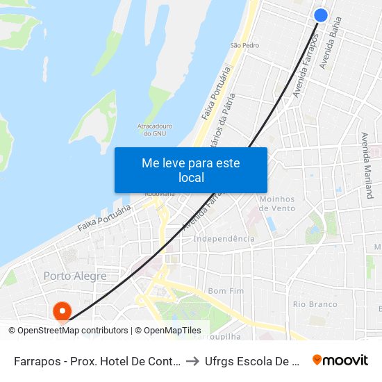 Farrapos - Prox. Hotel De Conto (Fora Do Corredor) to Ufrgs Escola De Administração map