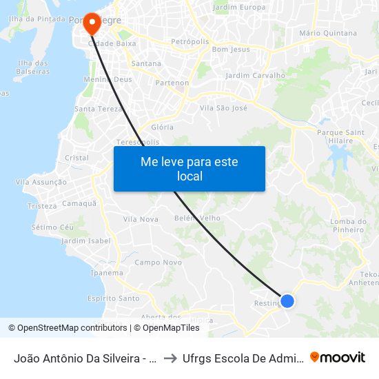 João Antônio Da Silveira - Bombeiros to Ufrgs Escola De Administração map