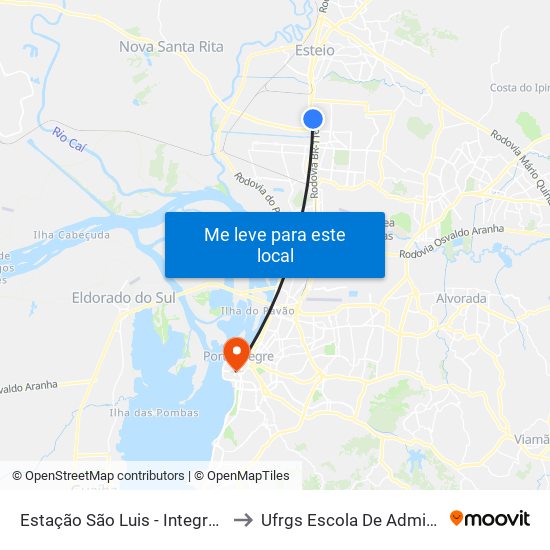 Estação São Luis - Integração Trem to Ufrgs Escola De Administração map