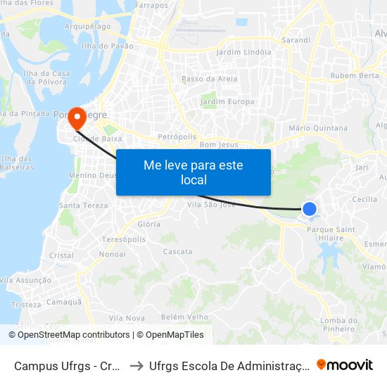 Campus Ufrgs - Creal to Ufrgs Escola De Administração map