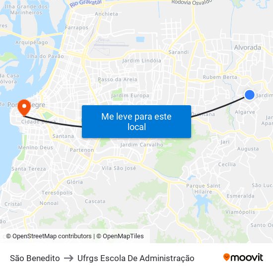 São Benedito to Ufrgs Escola De Administração map