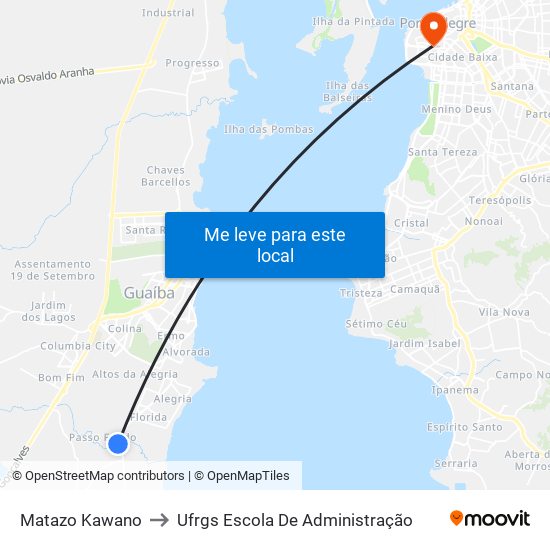 Matazo Kawano to Ufrgs Escola De Administração map