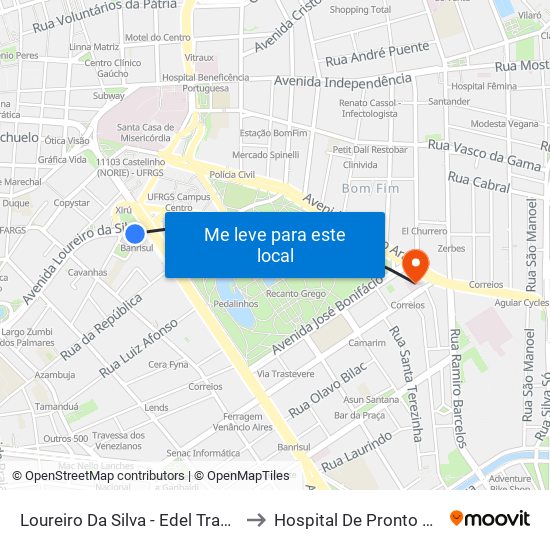 Loureiro Da Silva - Edel Trade Center to Hospital De Pronto Socorro map