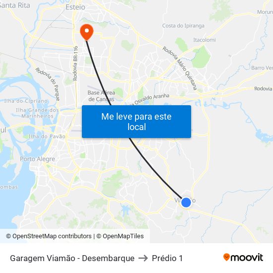 Garagem Viamão - Desembarque to Prédio 1 map