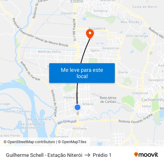 Guilherme Schell - Estação Niterói to Prédio 1 map