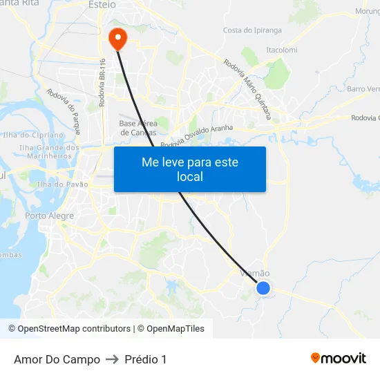 Amor Do Campo to Prédio 1 map