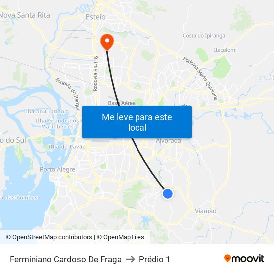 Ferminiano Cardoso De Fraga to Prédio 1 map