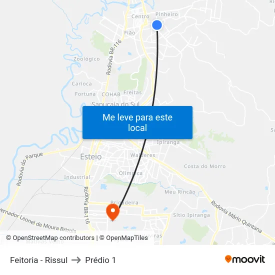 Feitoria - Rissul to Prédio 1 map