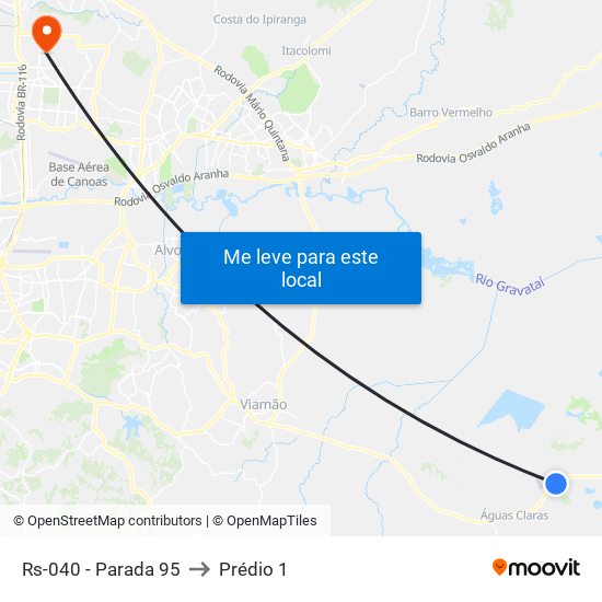 Rs-040 - Parada 95 to Prédio 1 map