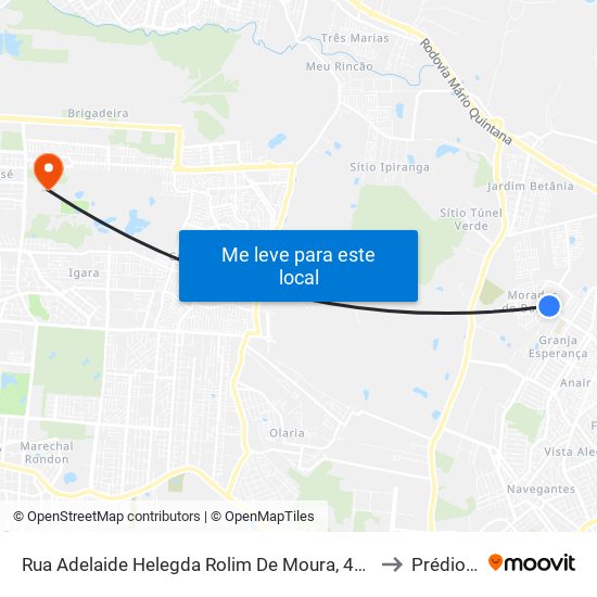 Rua Adelaide Helegda Rolim De Moura, 412 to Prédio 1 map