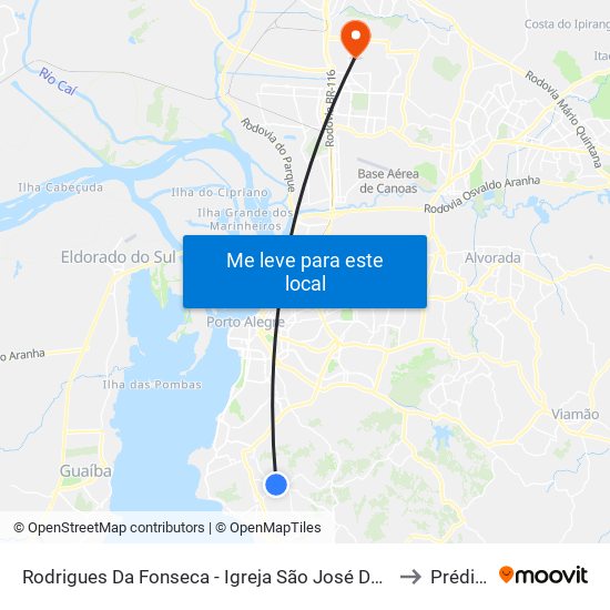 Rodrigues Da Fonseca - Igreja São José Da Vila Nova to Prédio 1 map