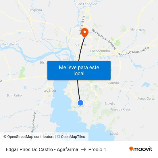 Edgar Pires De Castro - Agafarma to Prédio 1 map