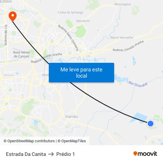 Estrada Da Canita to Prédio 1 map