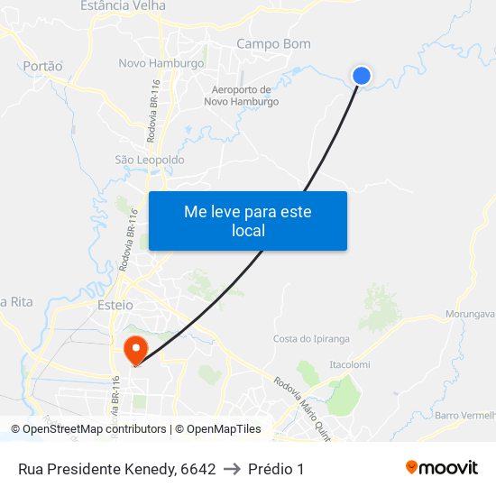 Rua Presidente Kenedy, 6642 to Prédio 1 map