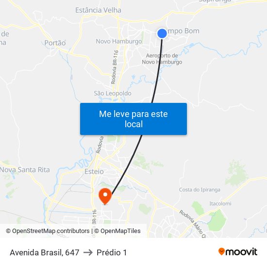 Avenida Brasil, 647 to Prédio 1 map