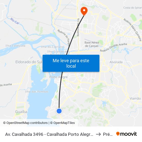 Av. Cavalhada 3496 - Cavalhada Porto Alegre - Rs 91740-000 Brasil to Prédio 1 map