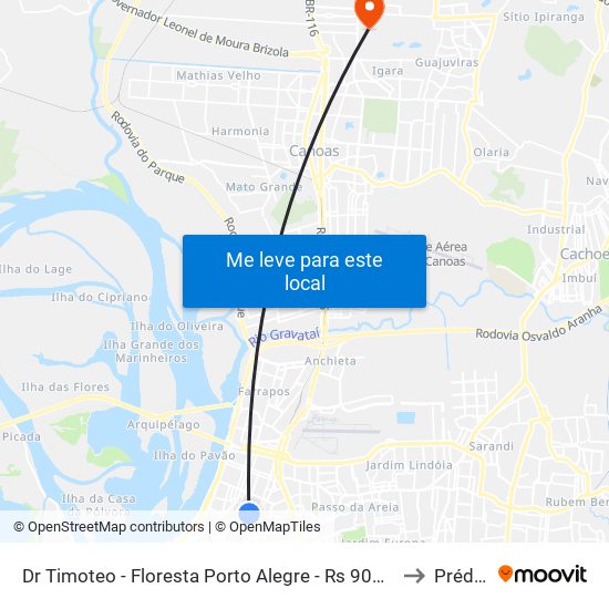 Dr Timoteo - Floresta Porto Alegre - Rs 90570-041 Brasil to Prédio 1 map