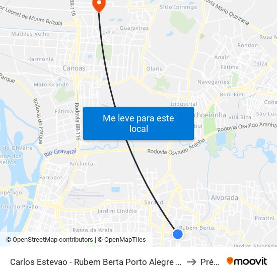 Carlos Estevao - Rubem Berta Porto Alegre - Rs 91240-001 Brasil to Prédio 1 map