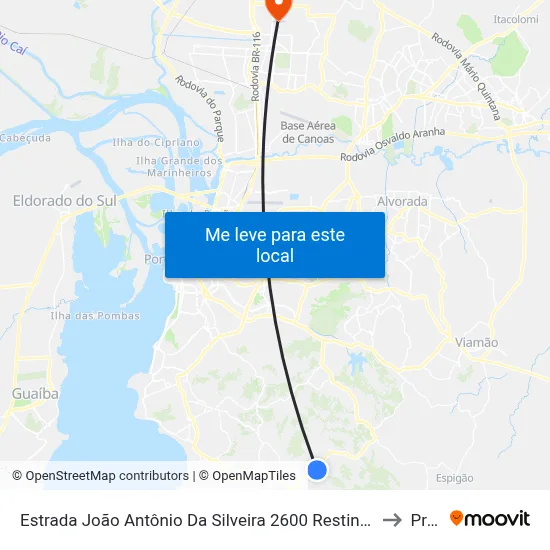 Estrada João Antônio Da Silveira 2600 Restinga Porto Alegre - Rio Grande Do Sul 91790 Brasil to Prédio 1 map