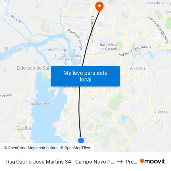 Rua Ozório José Martins 34 - Campo Novo Porto Alegre - Rs 91750-110 Brasil to Prédio 1 map