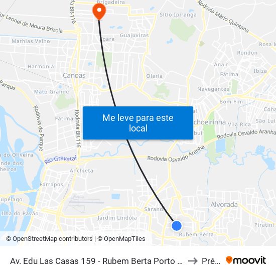 Av. Edu Las Casas 159 - Rubem Berta Porto Alegre - Rs 91180-550 Brasil to Prédio 1 map